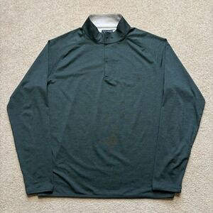 Peter Millar Pullover Mens Large Green 1/4 Zip Crown Sport Golf Stretch